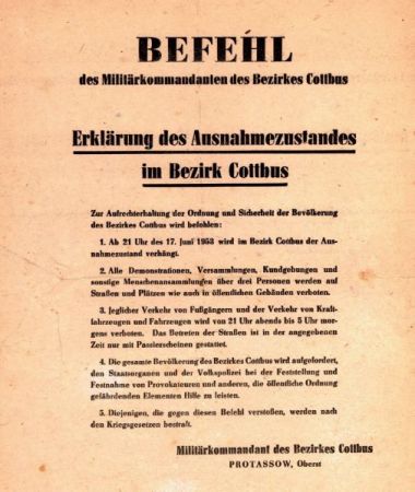 Erklärung des Ausnahmezustandes, Plakat, Städtische Sammlungen